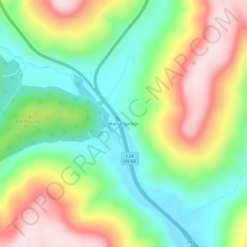 Martin Springs topographic map, elevation, terrain