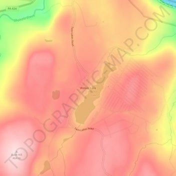 Walker Lake topographic map, elevation, terrain