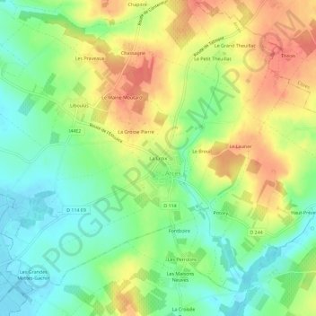 La Croix topographic map, elevation, terrain