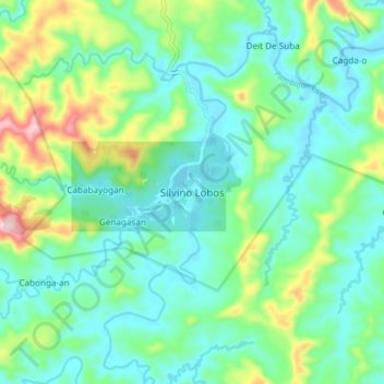 Silvino Lobos topographic map, elevation, terrain