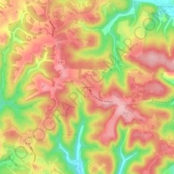 Eyvigues topographic map, elevation, terrain