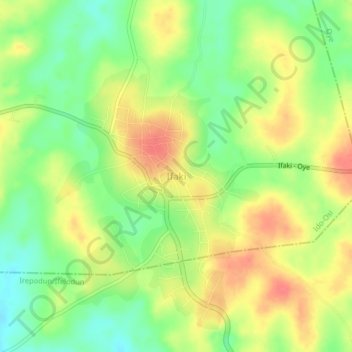 Ifaki topographic map, elevation, terrain