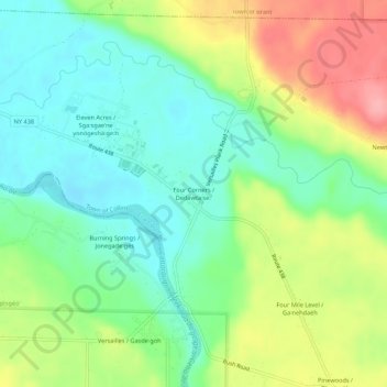 Four Corners topographic map, elevation, terrain
