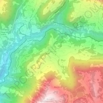 La Forclaz topographic map, elevation, terrain