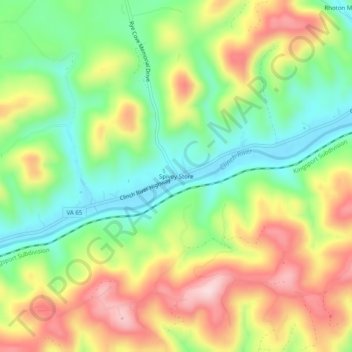 Spivey Store topographic map, elevation, terrain