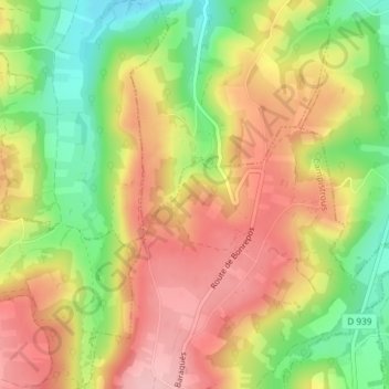 Banchet topographic map, elevation, terrain