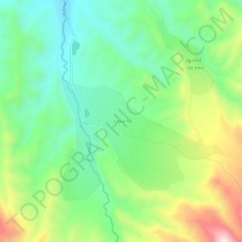 Ishkent topographic map, elevation, terrain