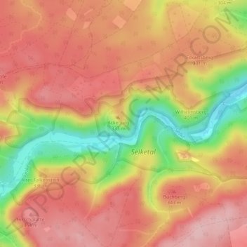 Selkesicht topographic map, elevation, terrain