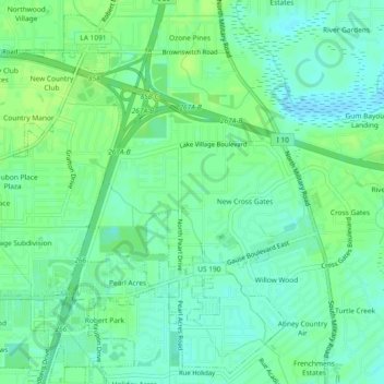 Lake Village topographic map, elevation, terrain