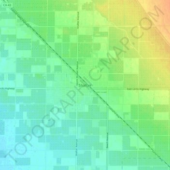 Shafter topographic map, elevation, terrain