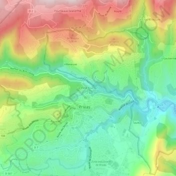 Le Petit Tournon topographic map, elevation, terrain