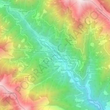 Asmara topographic map, elevation, terrain