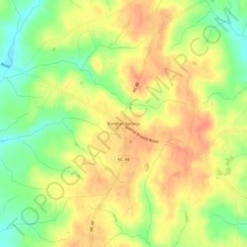 Aurelian Springs topographic map, elevation, terrain