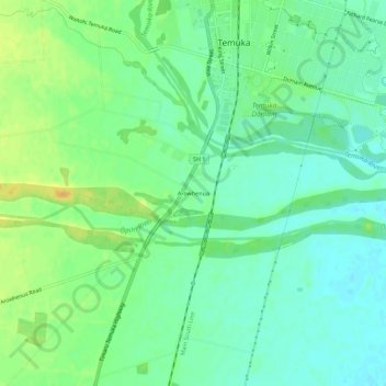 Arowhenua topographic map, elevation, terrain
