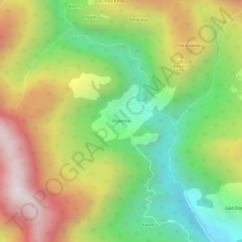 Phancha topographic map, elevation, terrain