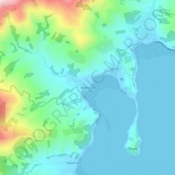 Barrys Bay topographic map, elevation, terrain
