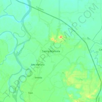 Santa Marcela topographic map, elevation, terrain