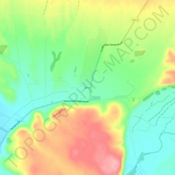 Tarras topographic map, elevation, terrain