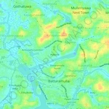 Walpola topographic map, elevation, terrain