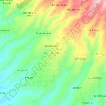 Ampelgading topographic map, elevation, terrain