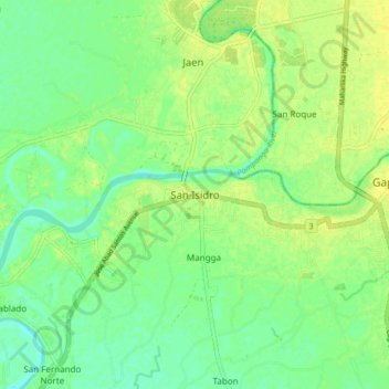 San Isidro topographic map, elevation, terrain