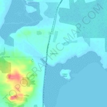 Greenhills topographic map, elevation, terrain