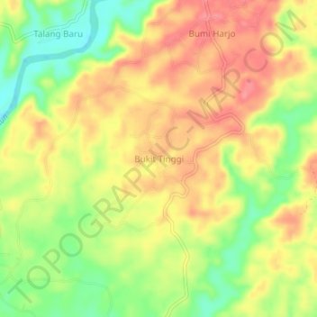 Bukit Tinggi topographic map, elevation, terrain