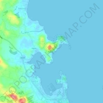 Kommeno topographic map, elevation, terrain