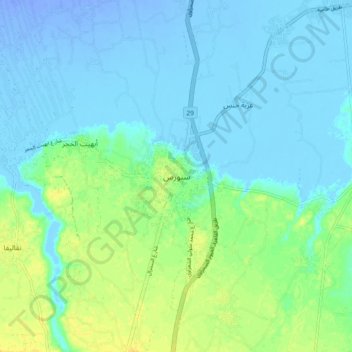 Sinnuris topographic map, elevation, terrain