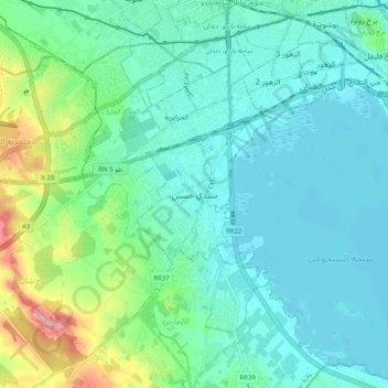 Sidi Hassine topographic map, elevation, terrain