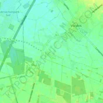 Frede topographic map, elevation, terrain