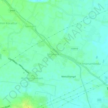 Vellavedu topographic map, elevation, terrain