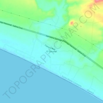 El Tomatal topographic map, elevation, terrain