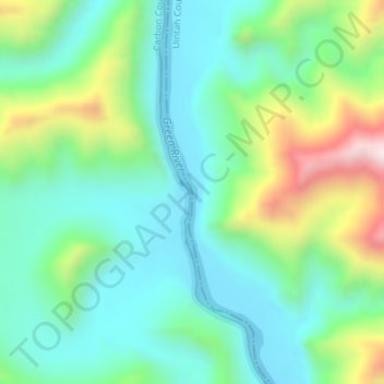 Three Canyon Rapids topographic map, elevation, terrain