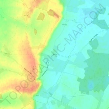 Berry topographic map, elevation, terrain