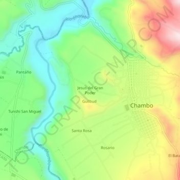 Jesus del Gran Poder topographic map, elevation, terrain