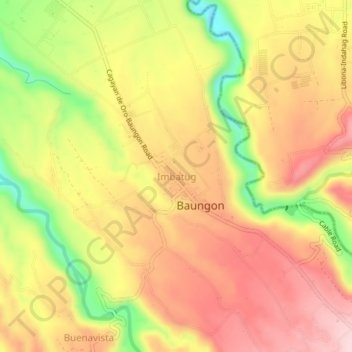 Imbatug topographic map, elevation, terrain