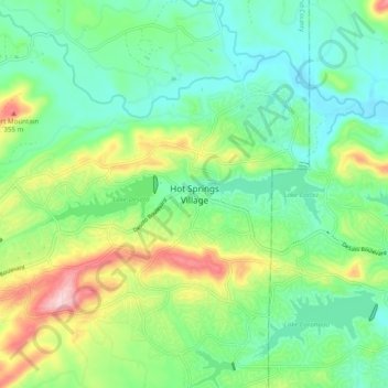 Hot Springs Village topographic map, elevation, terrain