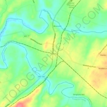 Keymar topographic map, elevation, terrain