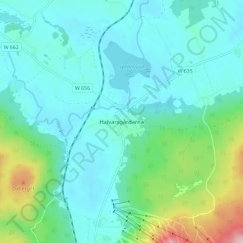 Halvarsgårdarna topographic map, elevation, terrain