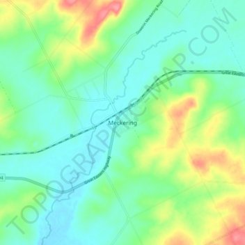 Meckering topographic map, elevation, terrain