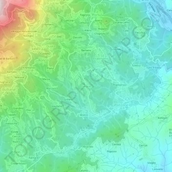 Cereie topographic map, elevation, terrain