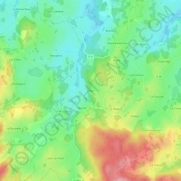 Cheix topographic map, elevation, terrain