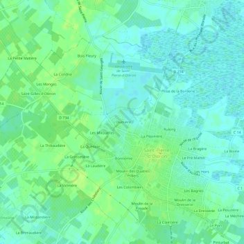 L'Oumière topographic map, elevation, terrain
