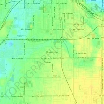 Meadowbrook topographic map, elevation, terrain