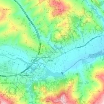 Villa Vomano topographic map, elevation, terrain