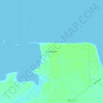 Alamo Beach topographic map, elevation, terrain