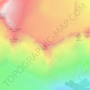 Thor topographic map, elevation, terrain