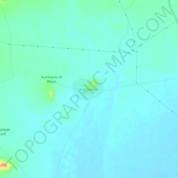Kot Jewar topographic map, elevation, terrain