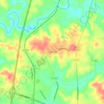 Hopewell topographic map, elevation, terrain
